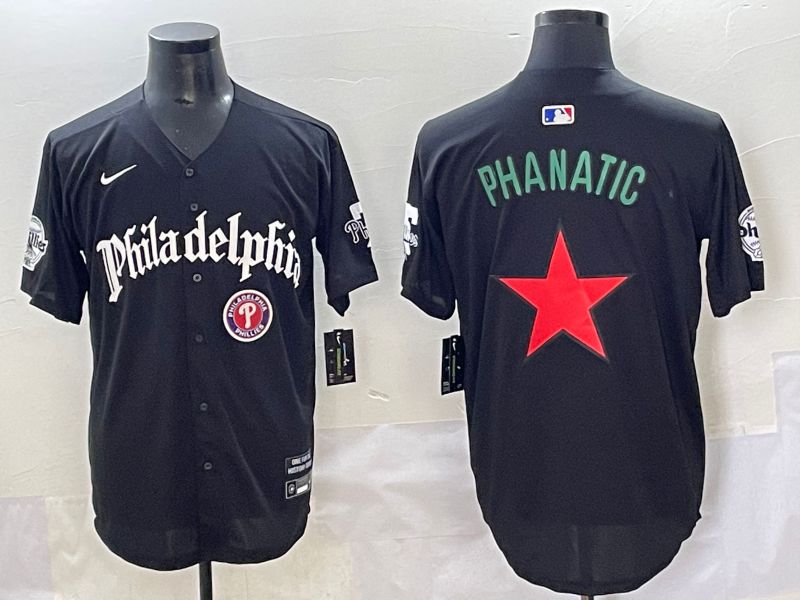 Men 2025 Philadelphia Phillies Blank Black Five generations Joint Name Nike MLB Jersey style 3